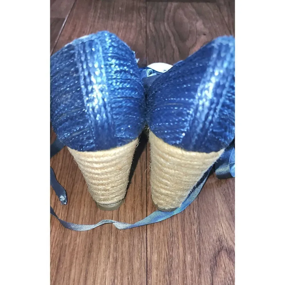Old Navy Blue Wedge Sandals